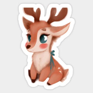 Cute Raindeer Drawing Sticker